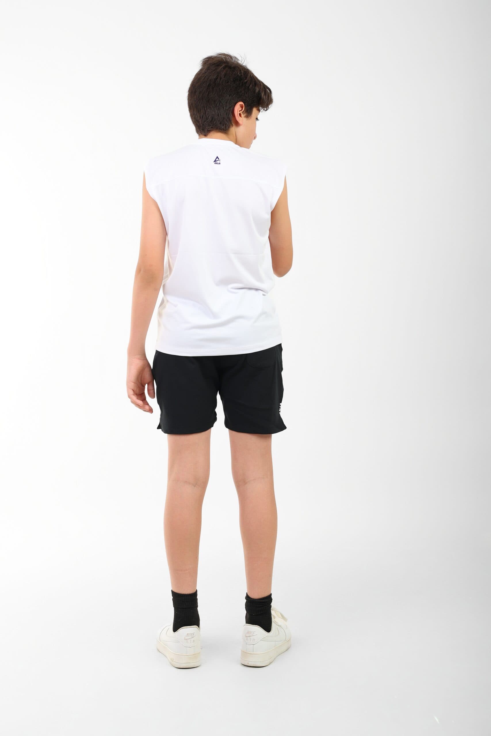 Boys White cap sleeve Sports T-Shirt Athletic Top