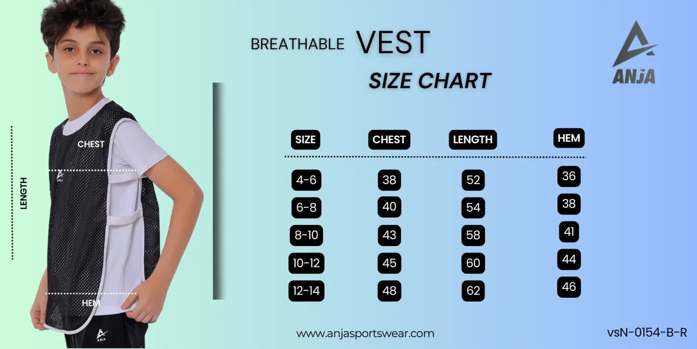 Boys Black Football Vest Versatile Sportswear