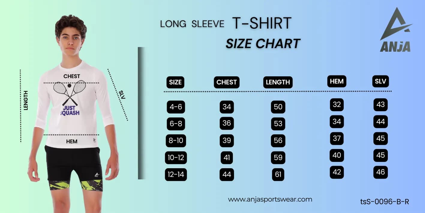 Boys White Long Sleeve Squash T-Shirt Breathable Fabric