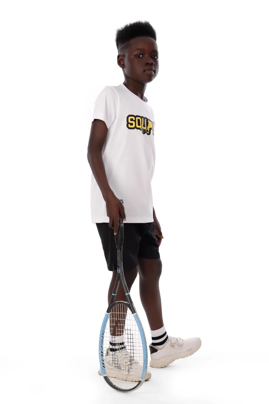 Boys White Half Sleeve Squash T-Shirt Comfortable Fabric