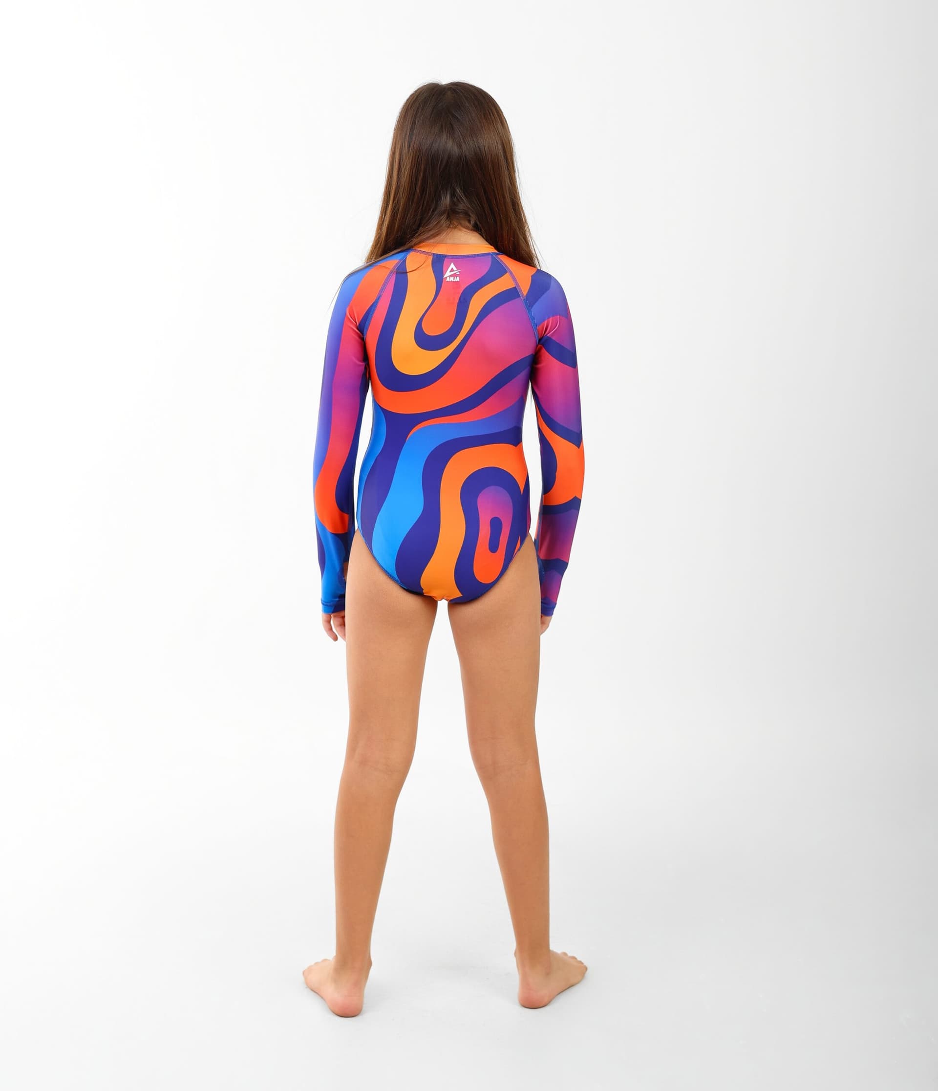 Girls long Sleeve One-Piece Swimsuit colorful