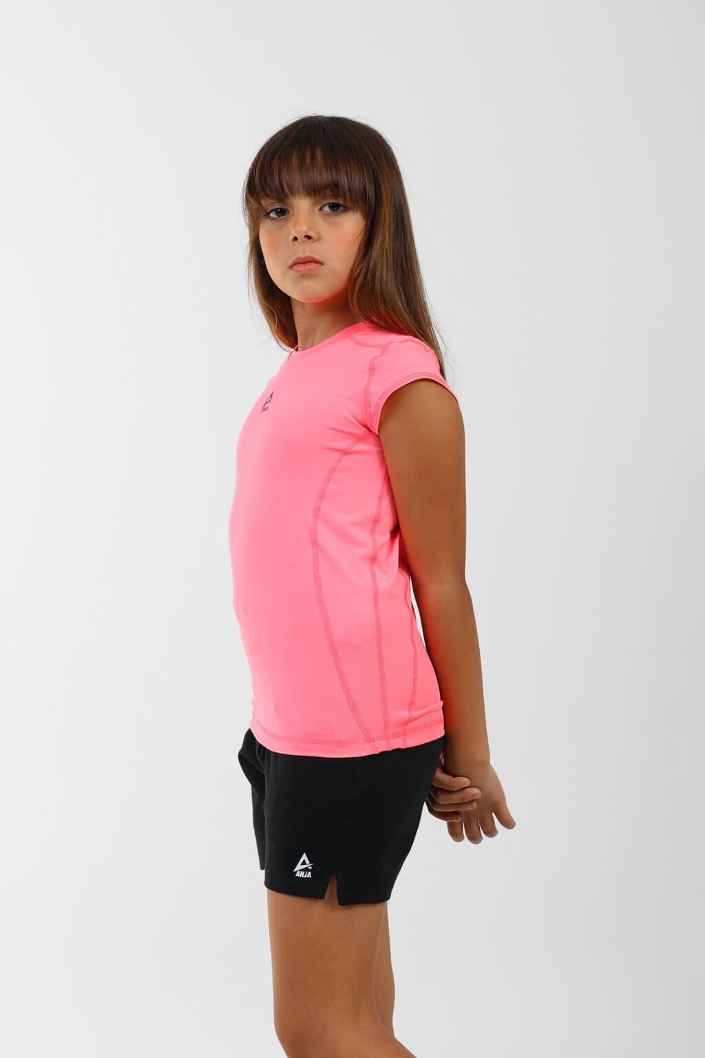 Girls Pink cap sleeve Sports T-Shirt Athletic Top