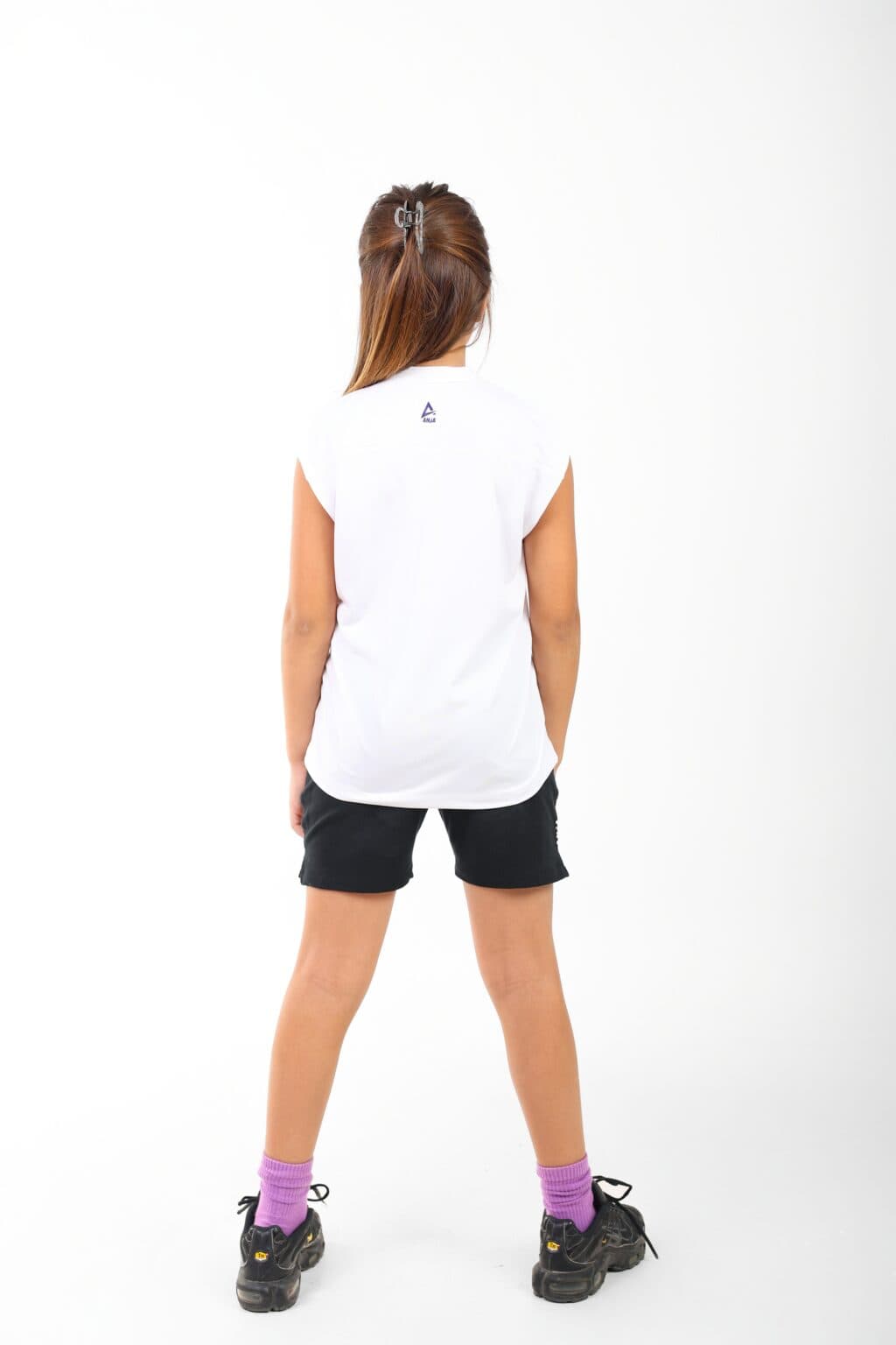 Girls White cap sleeve Sports T-Shirt Athletic Top