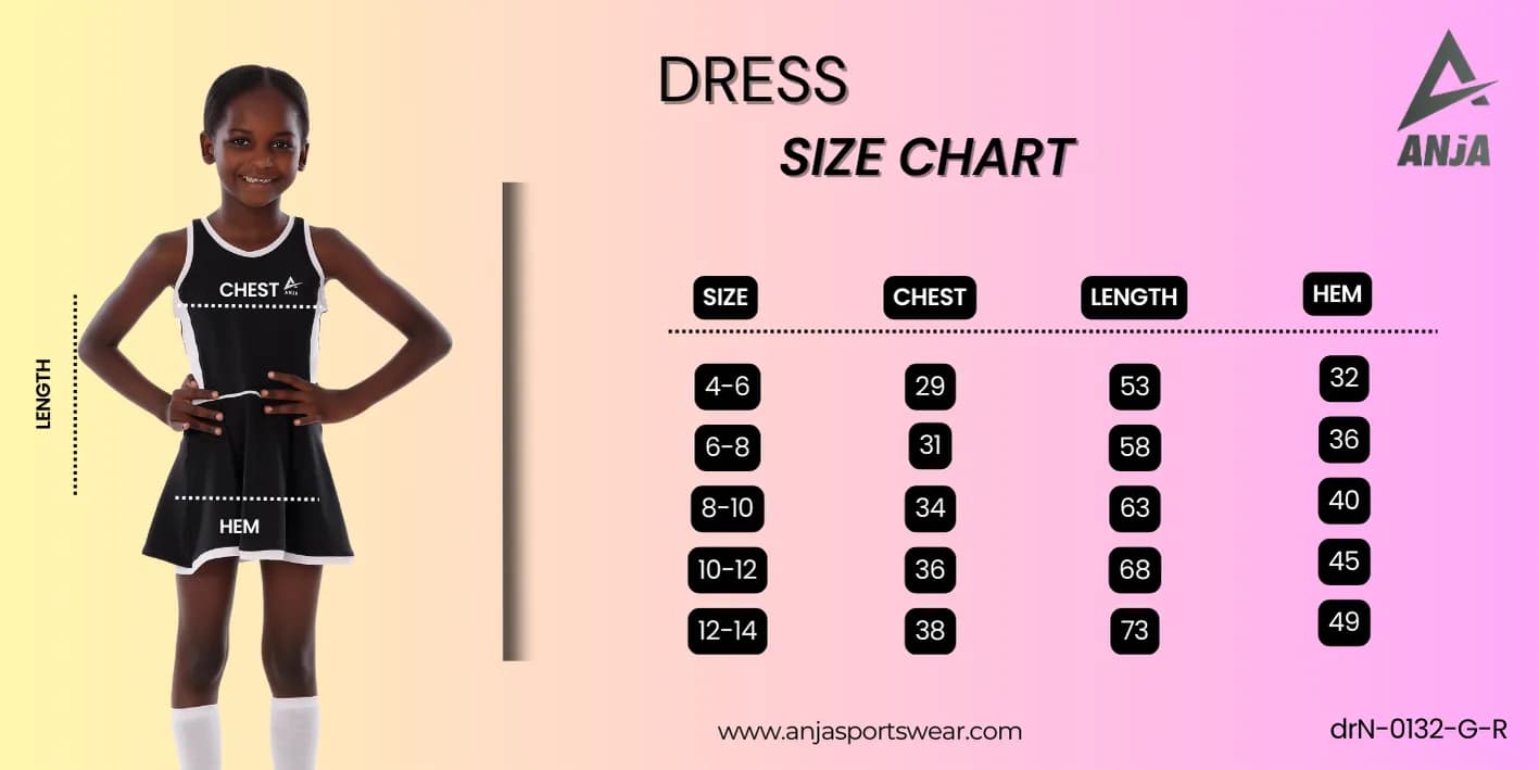 Girls Black and White Sport Dress with Skirt Breathable