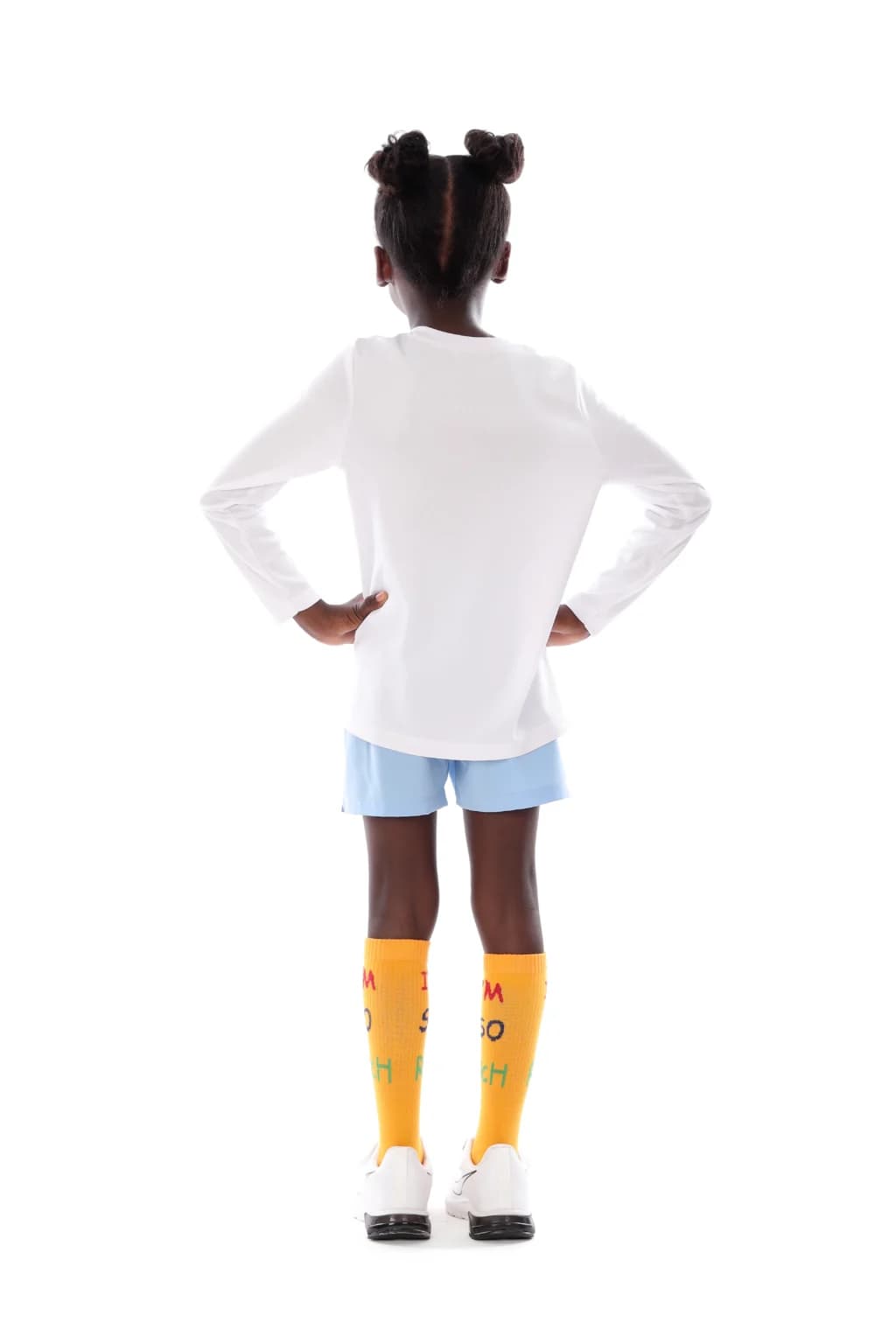 Girls White Volleyball Long-Sleeve T-shirt Breathable, Comfortable Design