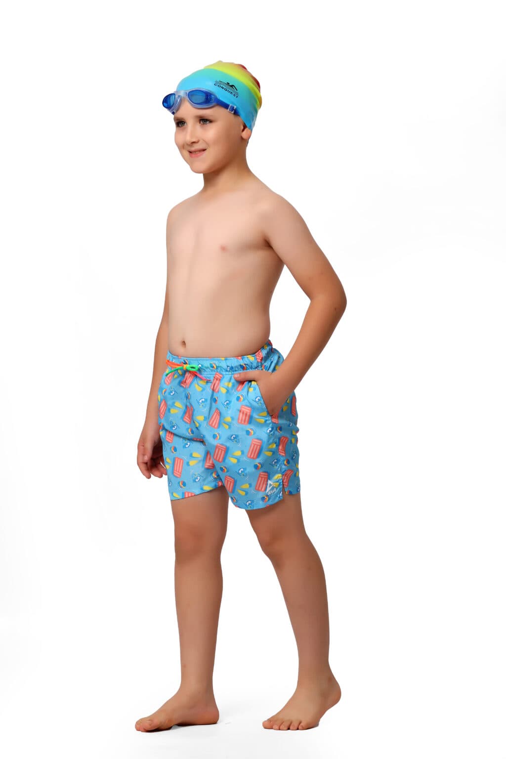 Baby Blue Beach Printed Swim Short 0200-BR