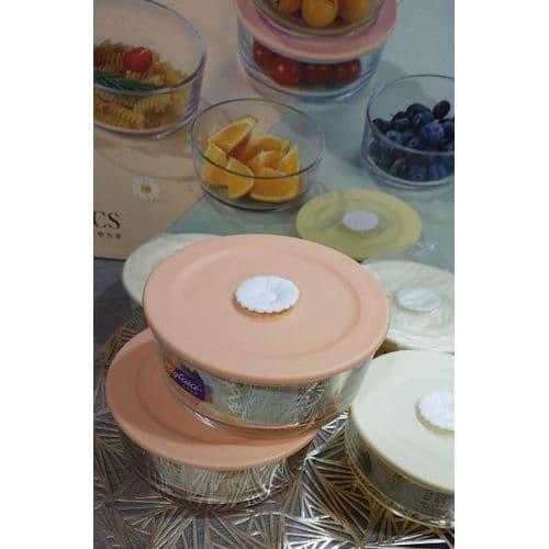 Rounded Pyrex Tile Set Durable and Stylish Food Storage Solution