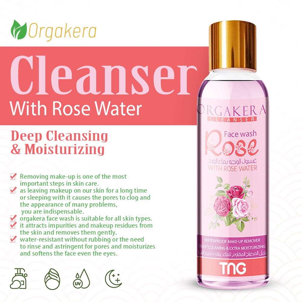 Orgakera cleanser face wash Rose