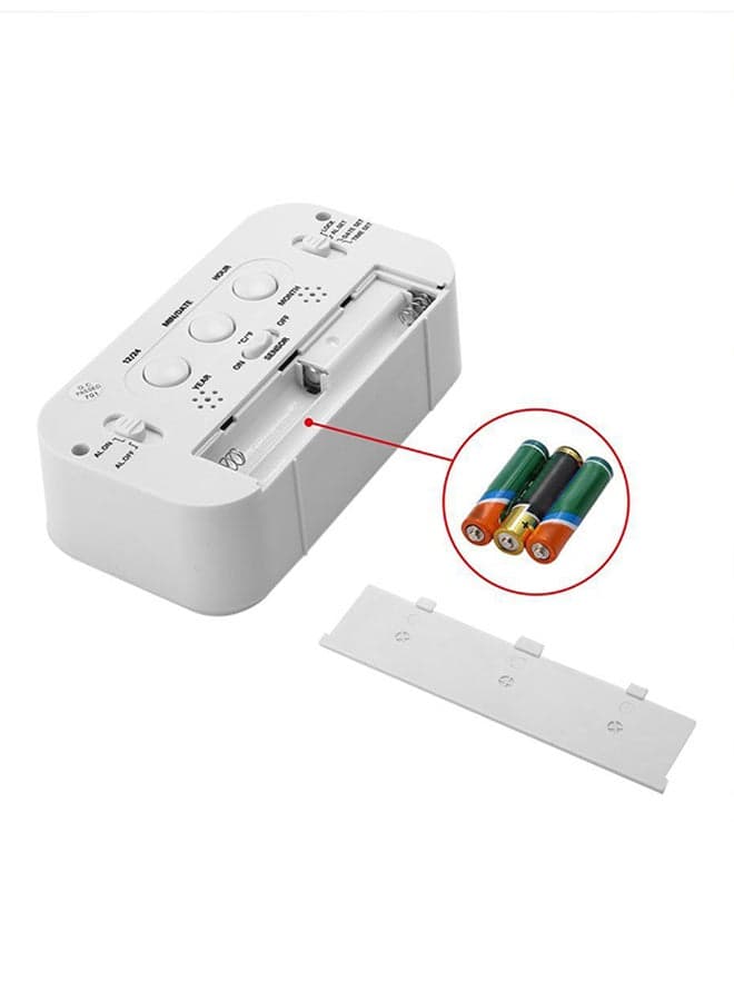 Digital Display Electronic Alarm Clock White