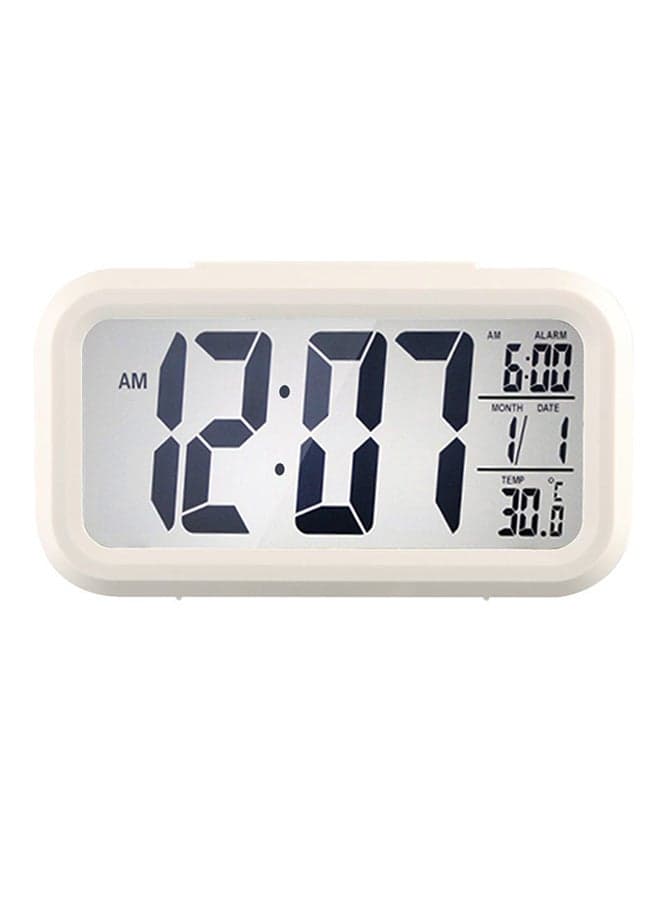 Digital Display Electronic Alarm Clock White