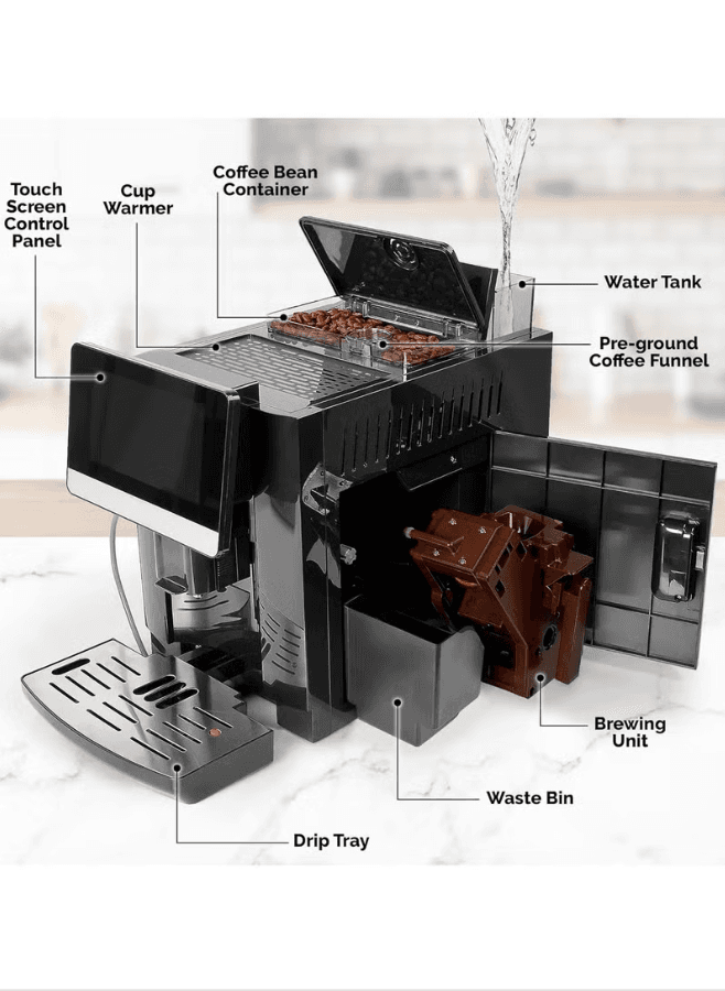 صانعة القهوة الأوتوماتيكية ECO من ألمانيا مع نظام LatteCrema لصنع القهوة، تصنع ا