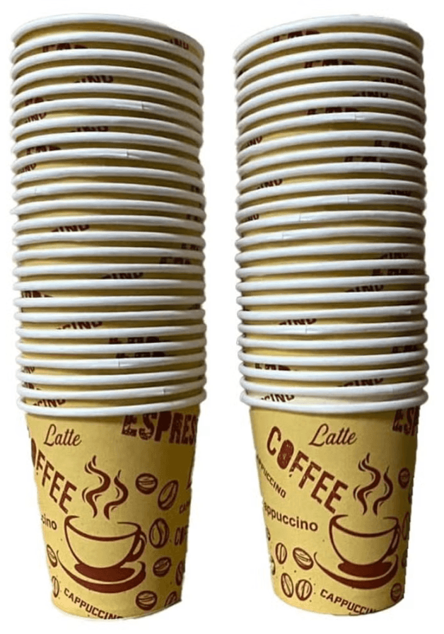 50 pieces - paper cups for hot drinks, tea and coffee, size 7 ounces