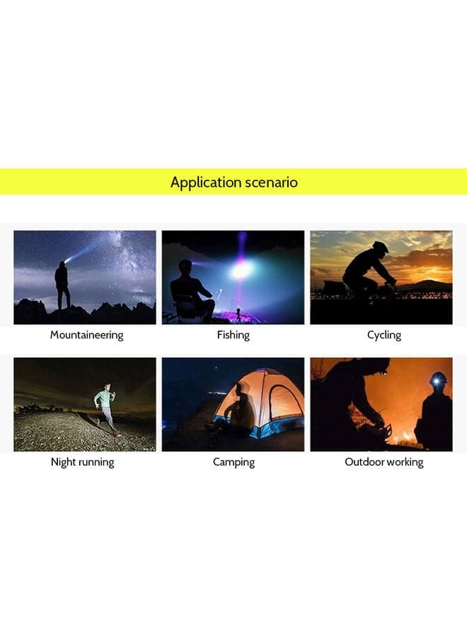 Mini USB Rechargeable COB LED Headlamp Black 9.00x6.50x6.50cm