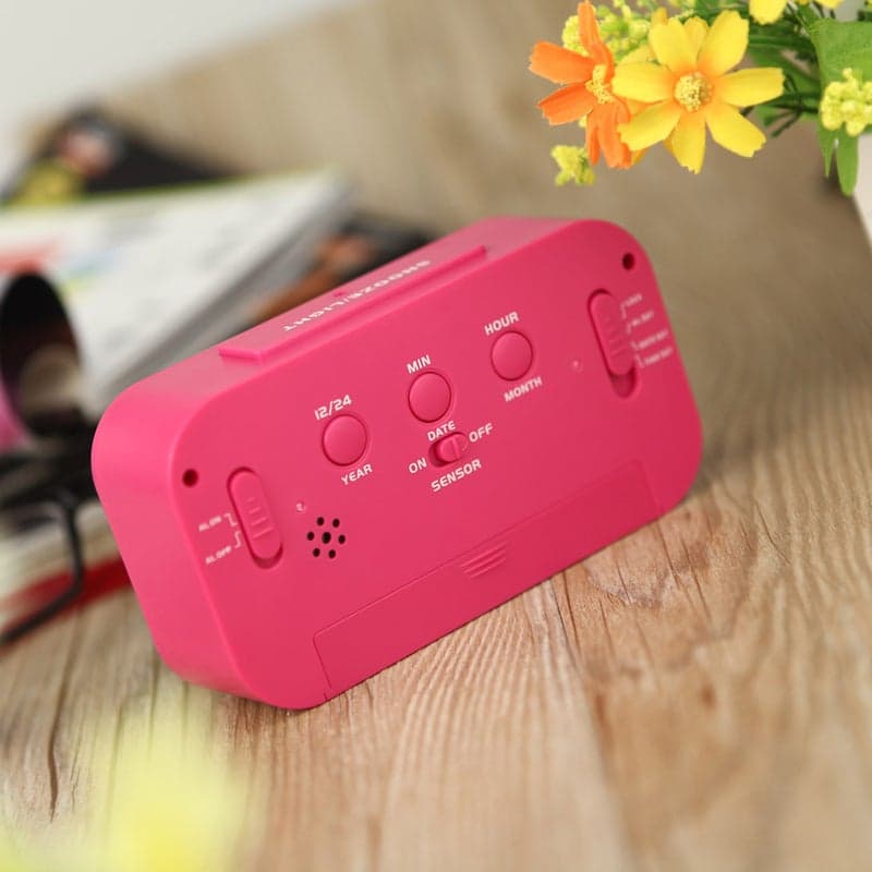 Anself LED Digital Alarm Clock Pink