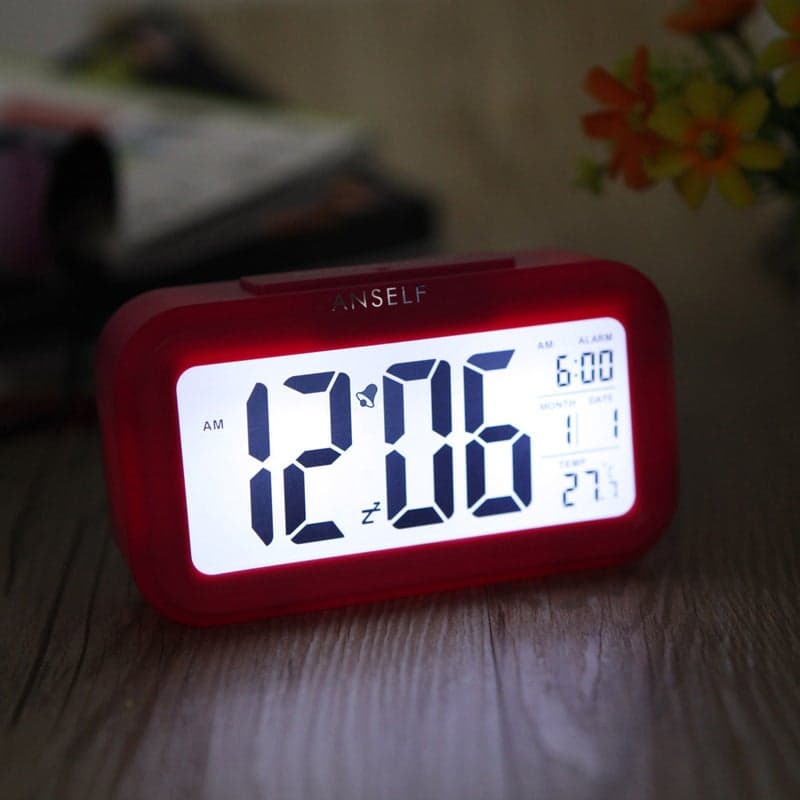 Anself LED Digital Alarm Clock Pink