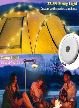 Hamlight 2-in-1 Series Rechargeable Camping Lights with USB Outdoor Port 32.8 F