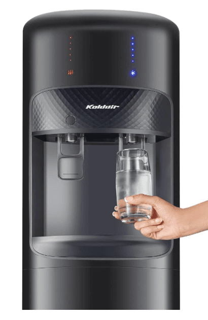 Koldair Water Dispenser Top-Load Freestanding With Fridge, Two Taps Hot And Cold