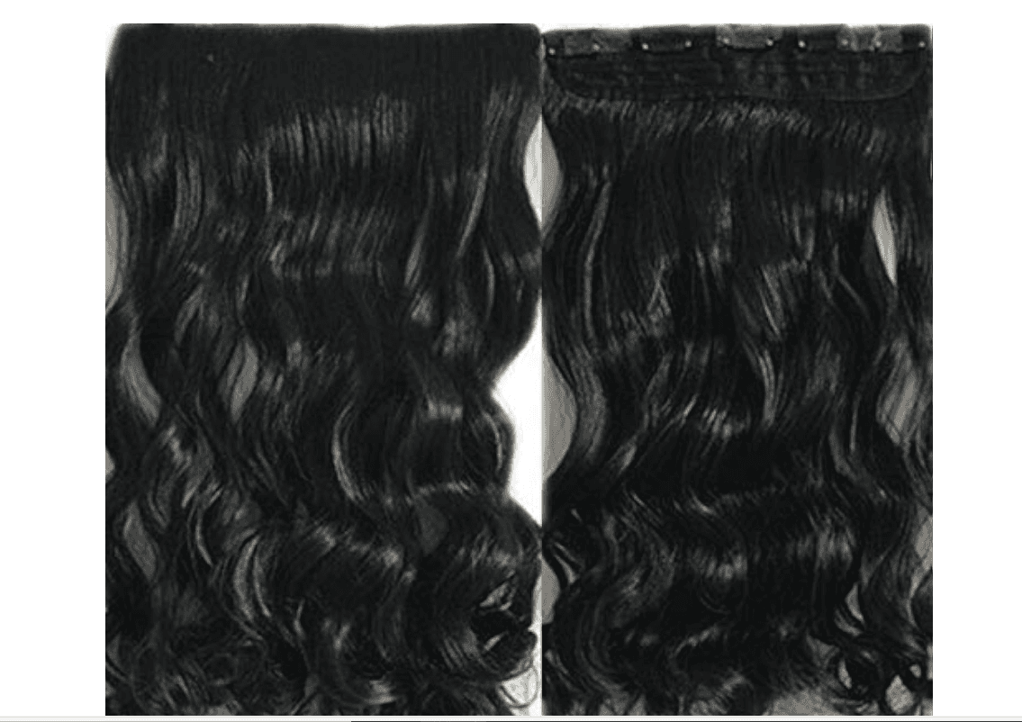 elegant fluffy big wavy heat resistant synthetic long curly Hair Extension Black