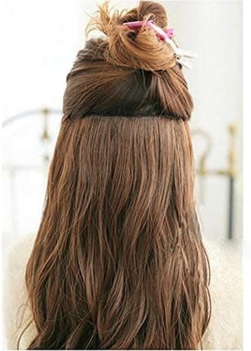 Wavy Hair Extension 5 Clips Brown