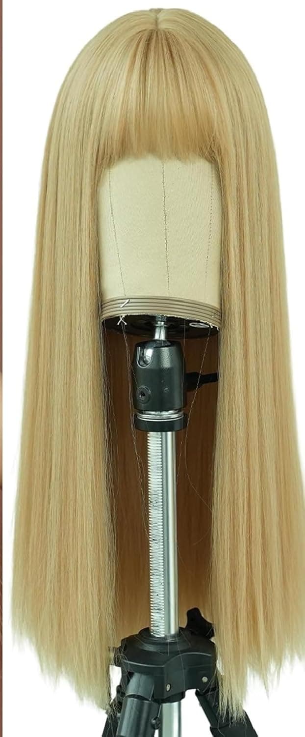 Long Straight Wig with Bangs Synthetic Wigs for Daily Use Cosplay Costume for Gi