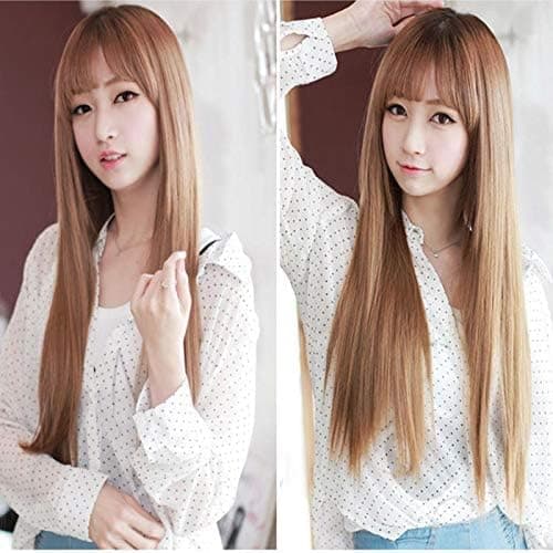 Brown long straight hair wig for women