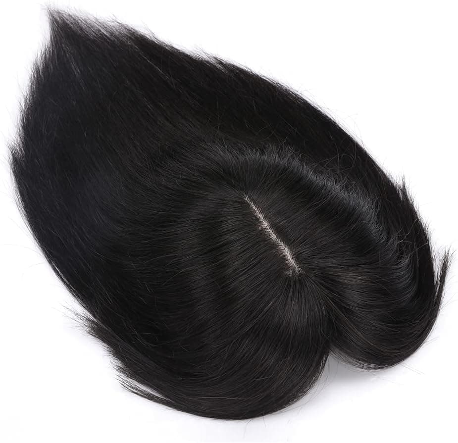 Synthetic Top Hair Extensions with Bangs Black