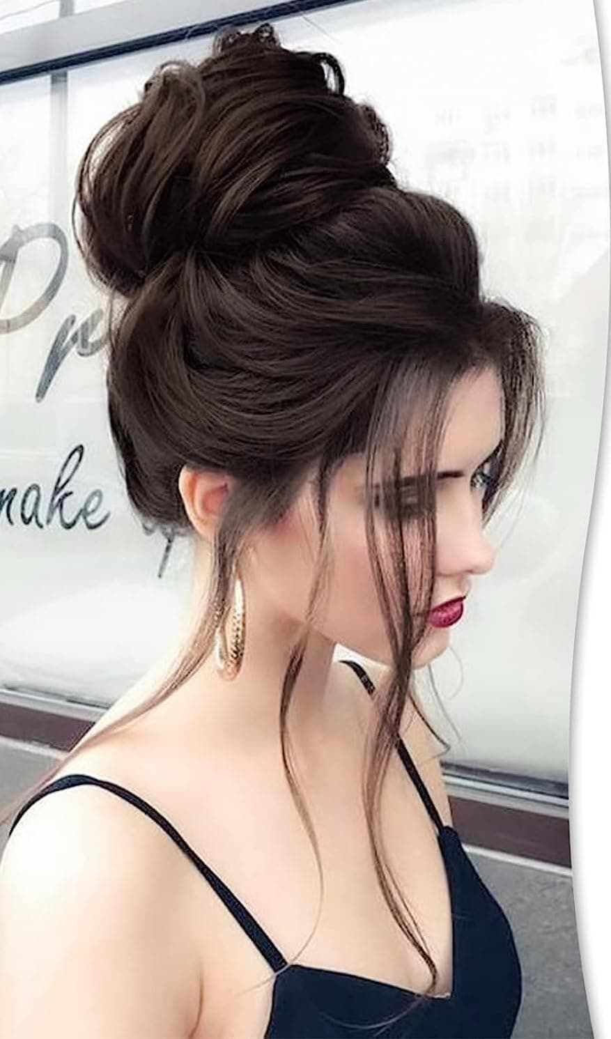 Untidy Bun Wig for Women Very Dark Brown