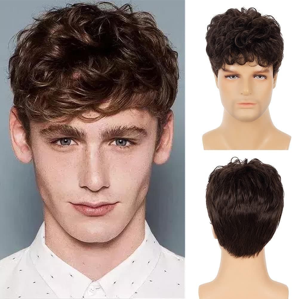 Heat resistant fiber wig, brown, suitable for all hair types. Daily looks. Solve