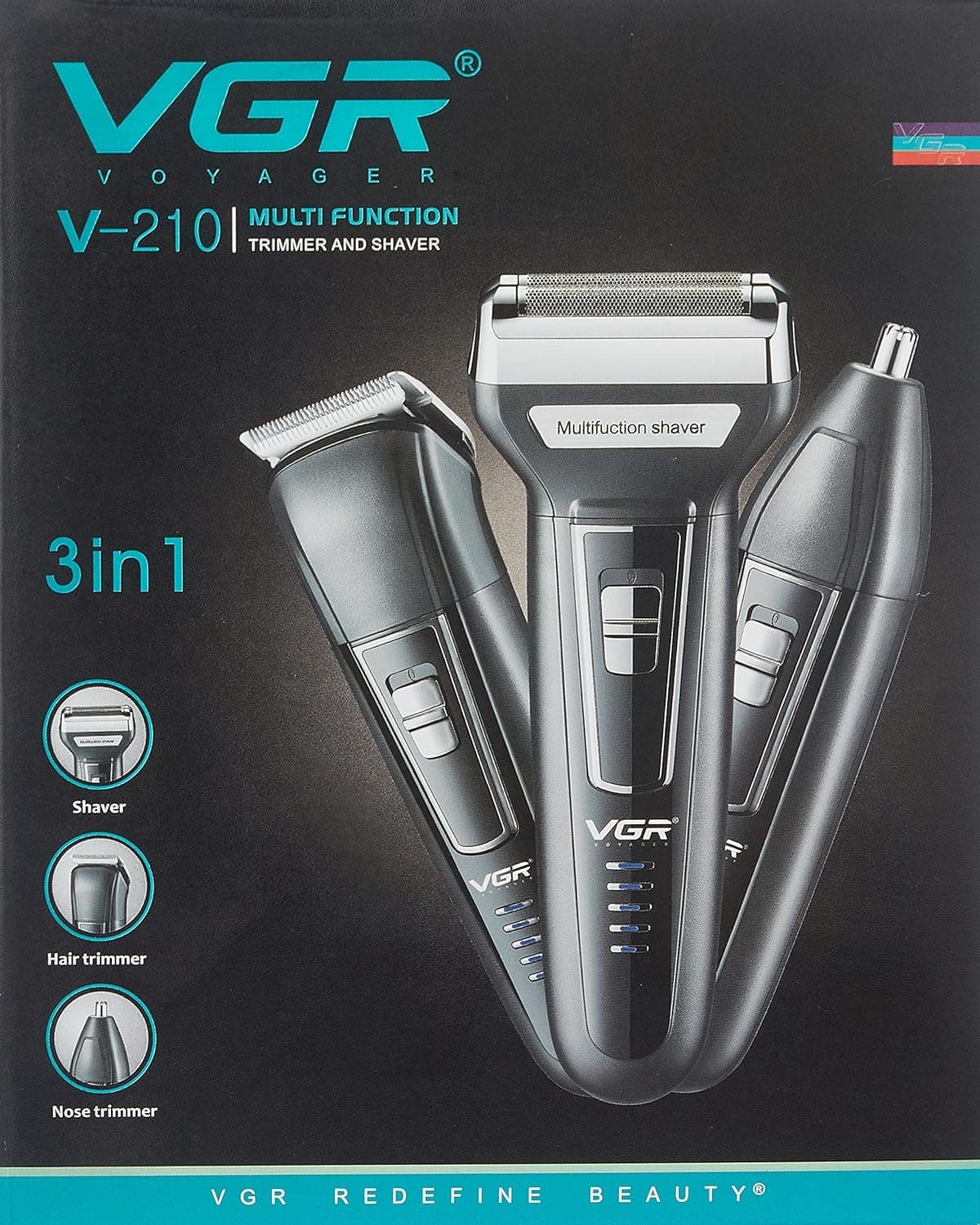 VGR V-210 Multi Function Trimmer and Shaver Multicolor