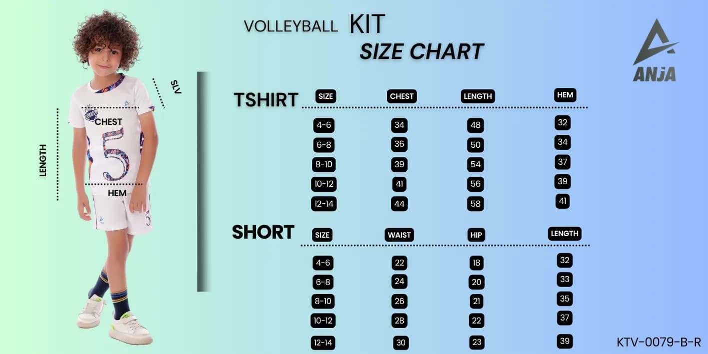 Boys White Volleyball Kit Breathable, Comfortable Design