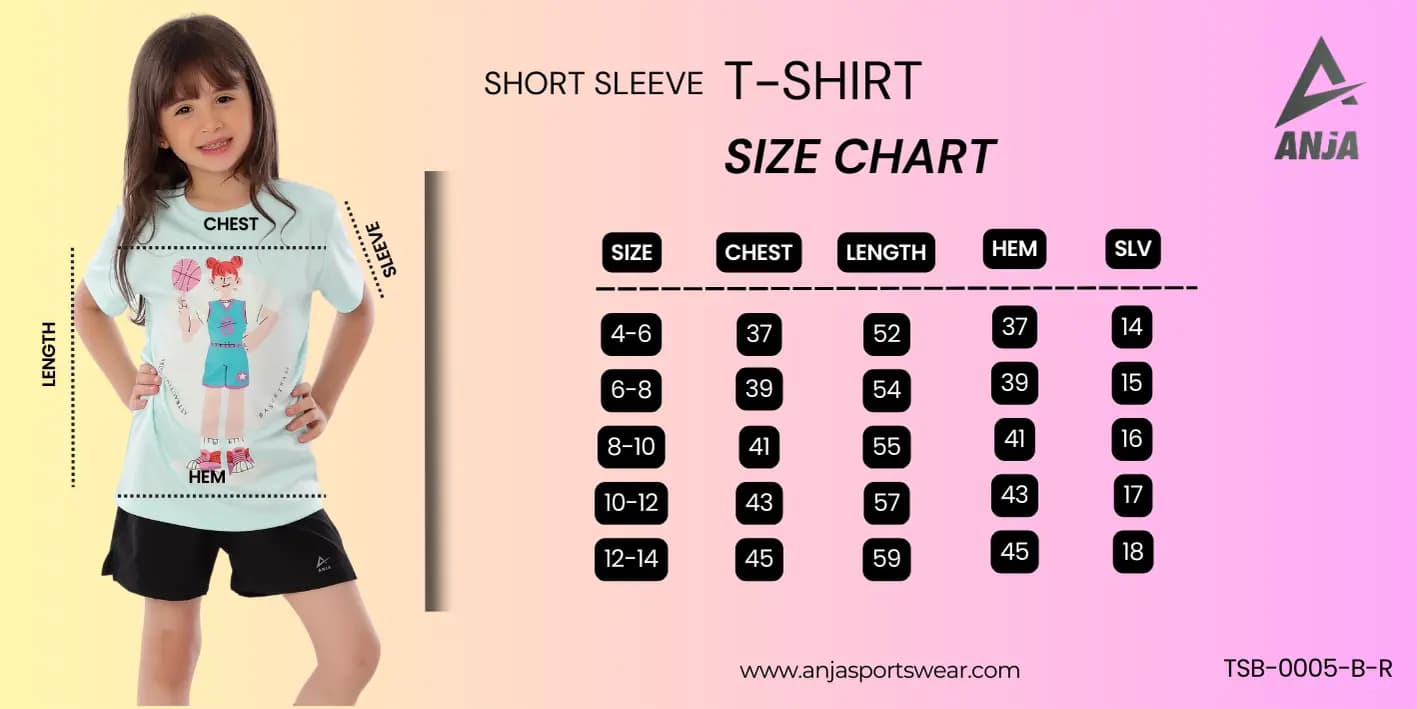 Girls Light Blue Basketball T-Shirt Comfortable, Short-Sleeve Design