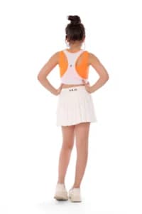 Girls White Tennis Skirt Comfortable, Pleated Design