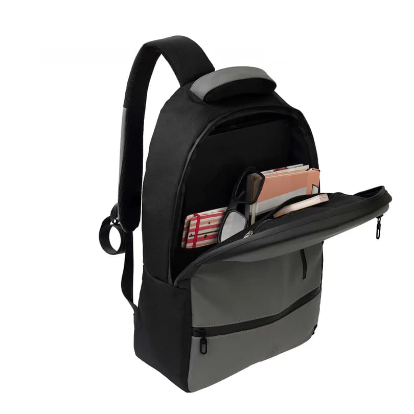 Leather Backpack Grey