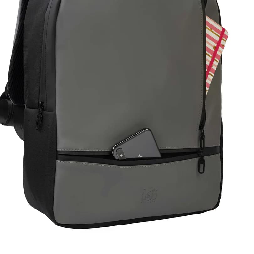 Leather Backpack Grey