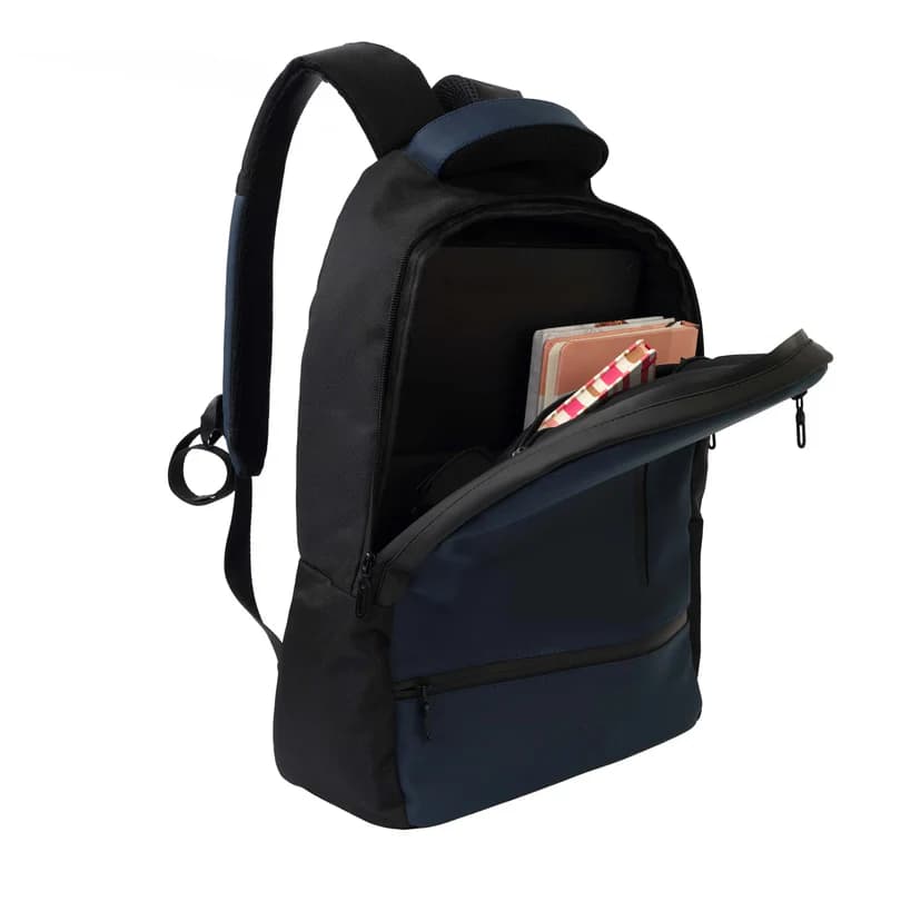 Leather Backpack Navy blue