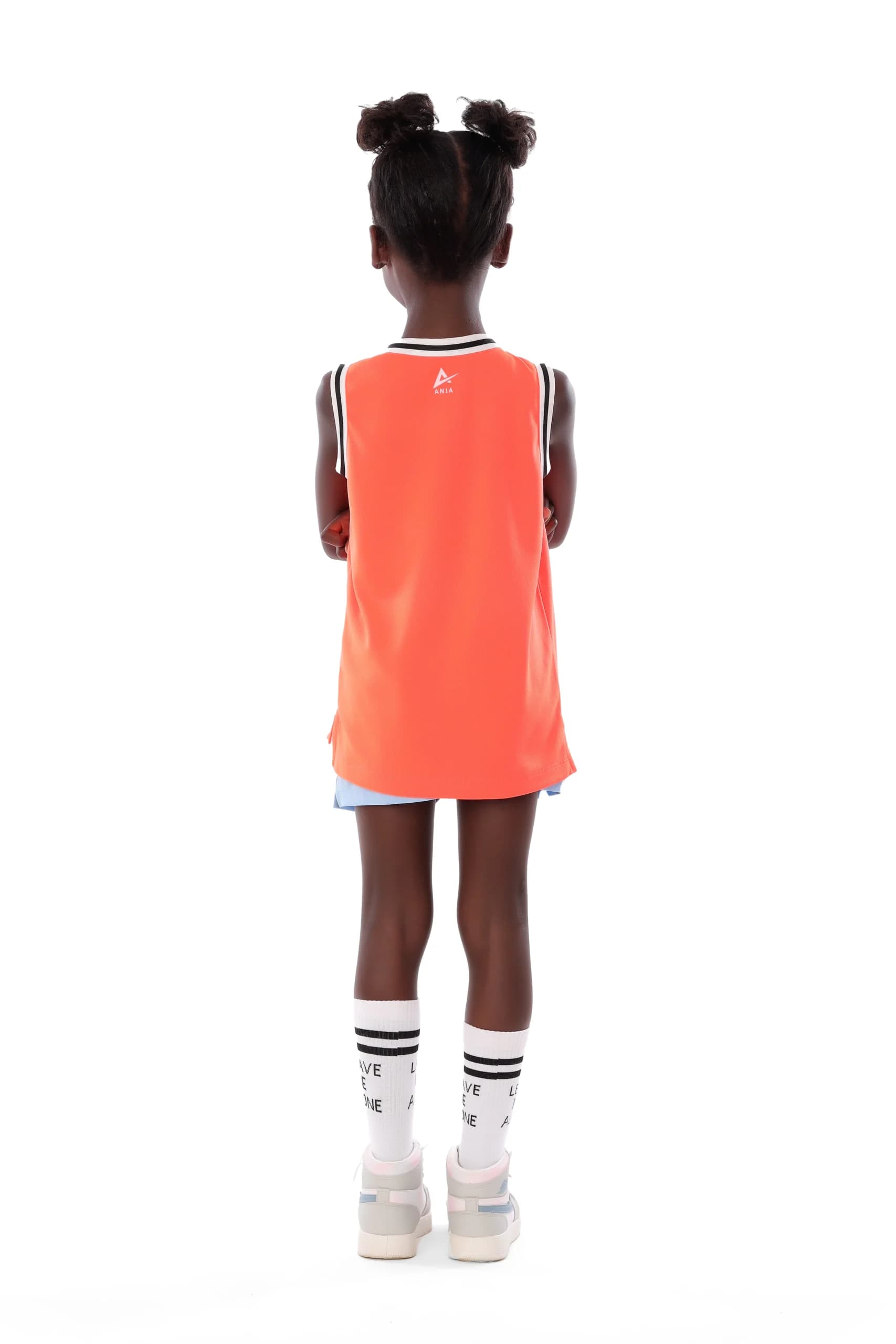 Girls Orange Basketball T-Shirt Comfortable, Cut-Sleeve Design