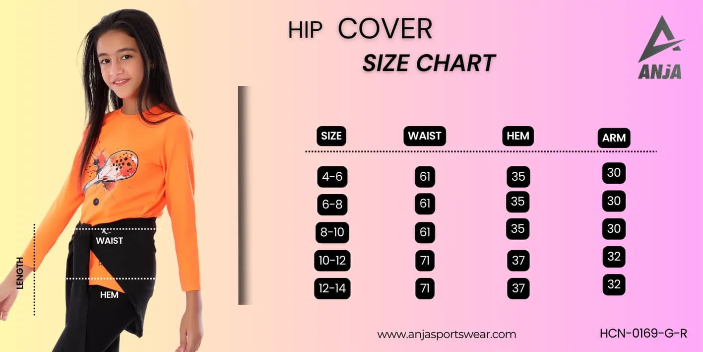 Girls Black Hip Cover Comfortable, Stretchy Fabric