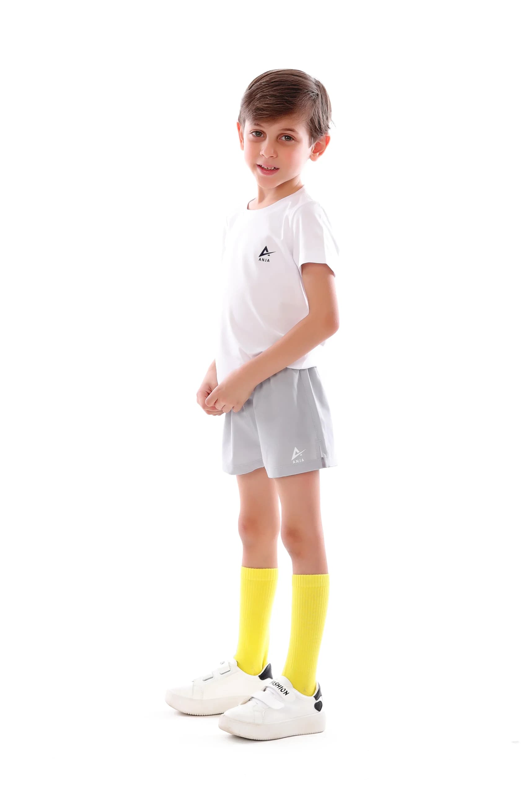 Boys White Half Sleeve Tennis T-Shirt Breathable Fabric