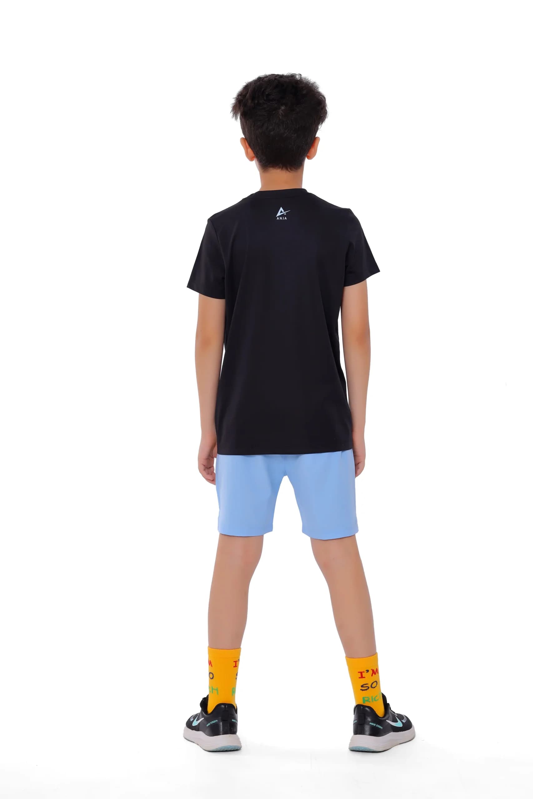Boys Black Half Sleeve Padel T-Shirt Comfortable Fabric