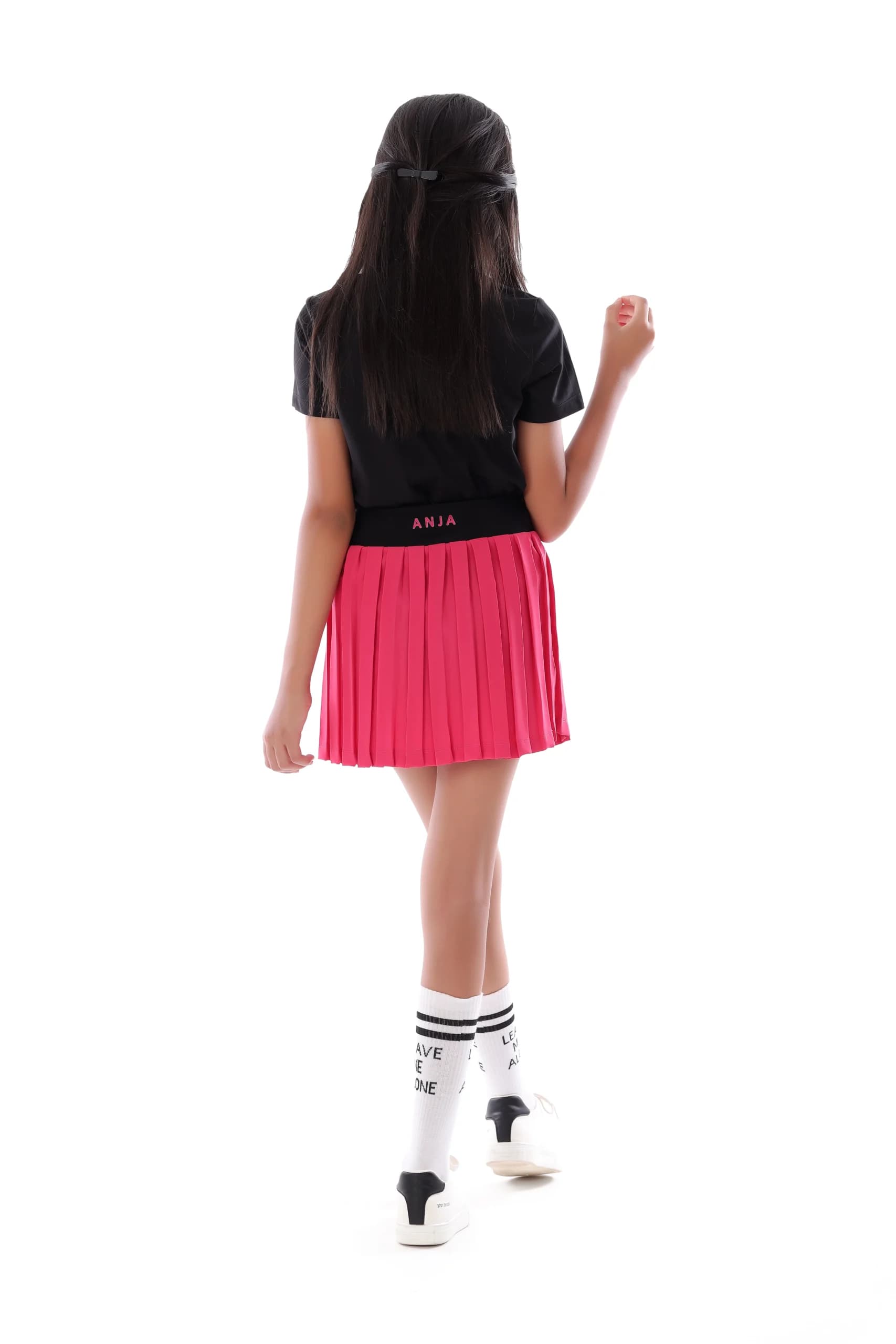 Girls Black Half Sleeve Squash T-Shirt Comfortable Fabric