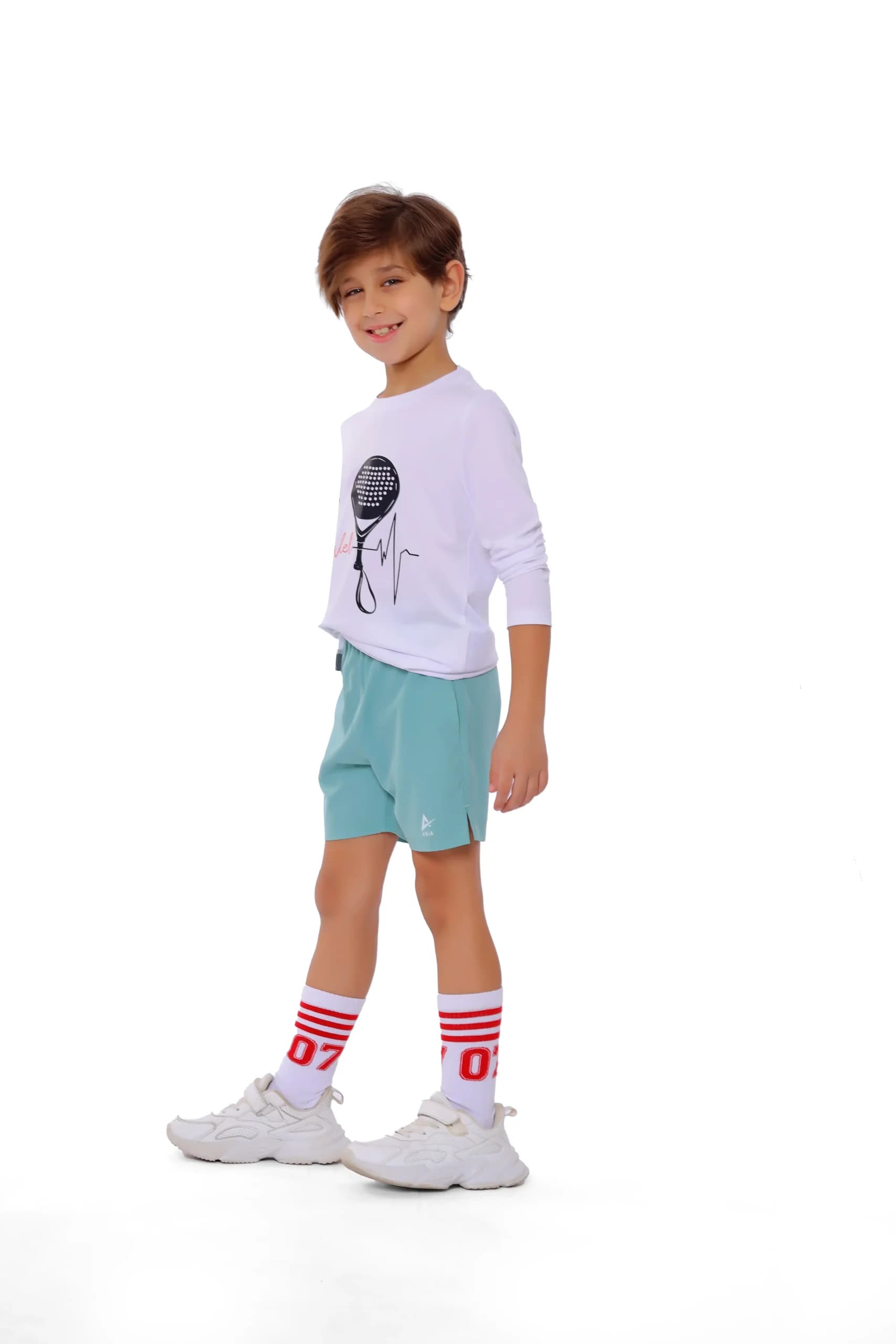 Boys Light Teal Basic Shorts Comfortable, Versatile Design