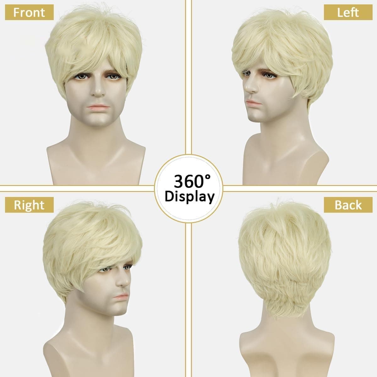 Heat resistant fiber wig in blonde color. Daily looks, solves tough hair problem