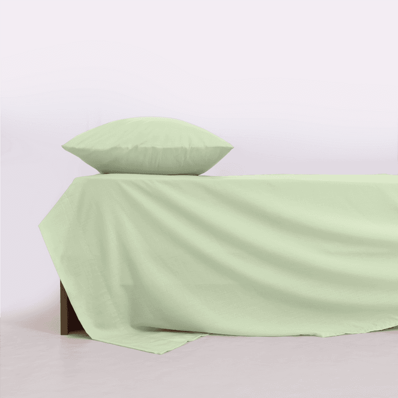 Percale Cotton, Flat bed sheet set - Green
