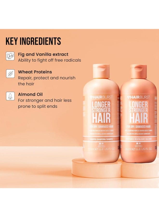 HAIRBURST Longer Stronger Hair For Dry, Damaged Hair Shampoo & Conditioner 2350m