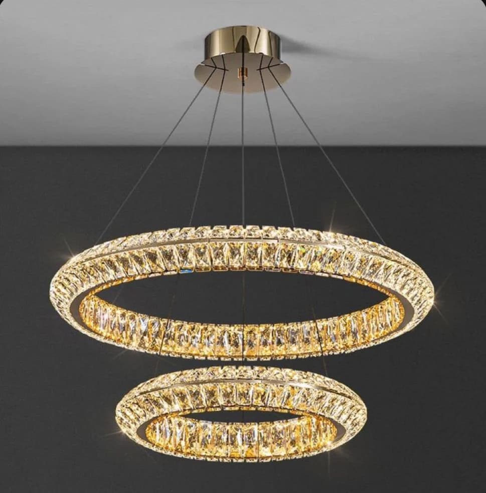 Round stainless steel chandelier crystal code 353