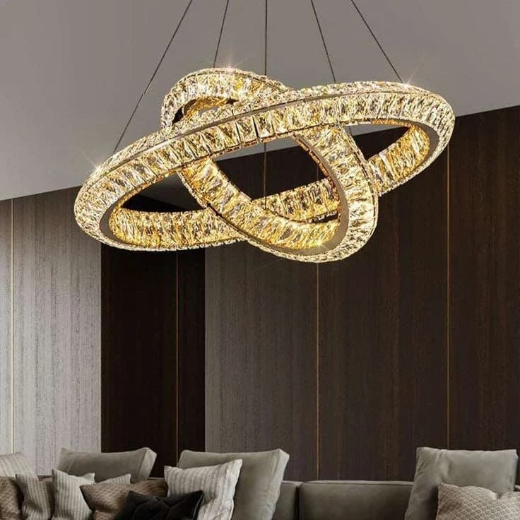 Round stainless steel chandelier crystal code 353