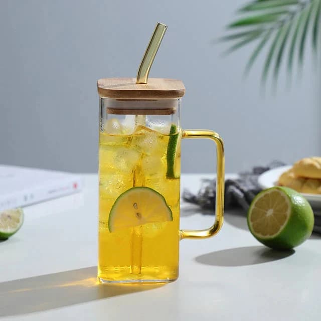 ChillWave Bamboo Glass Mug-white