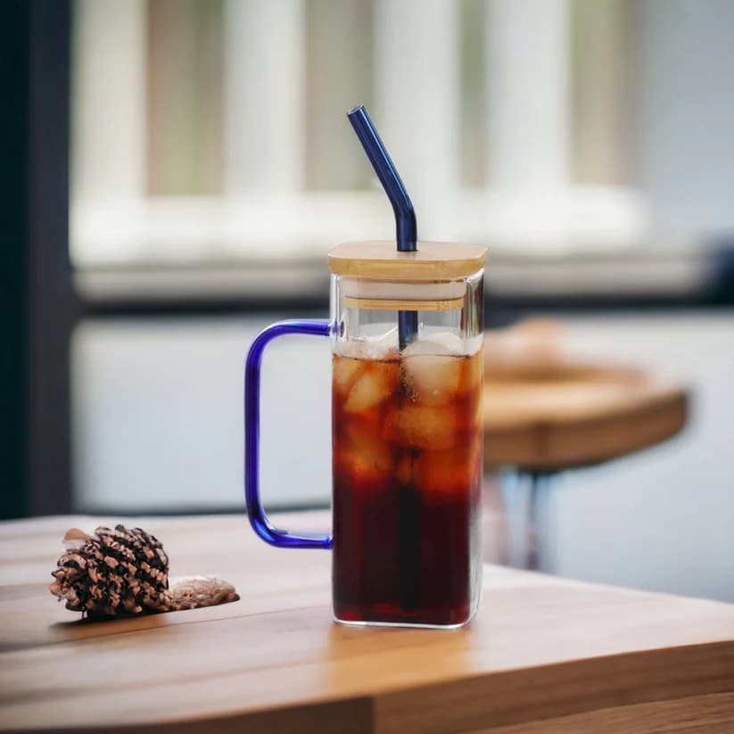 ChillWave Bamboo Glass Mug-white