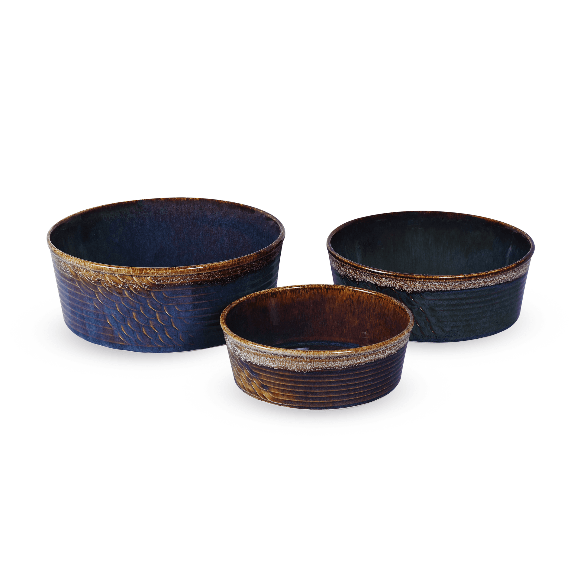 AAone Porcelain Ovenware 3 PCS Set Hand Made Colors