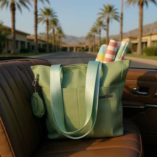 Practical Synthetic Leather Tote Bag with Small Pocket